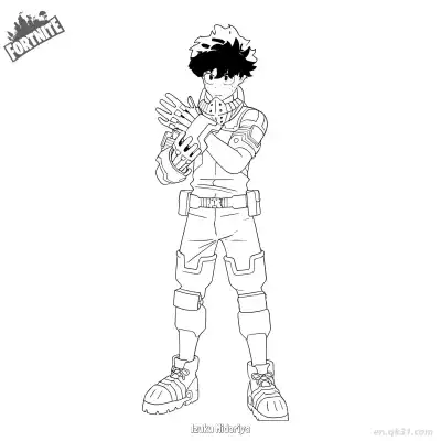 Free printable Izuku Midoriya 01 Coloring Page - Free PDF Printable Fortnite Coloring Sheets coloring page
